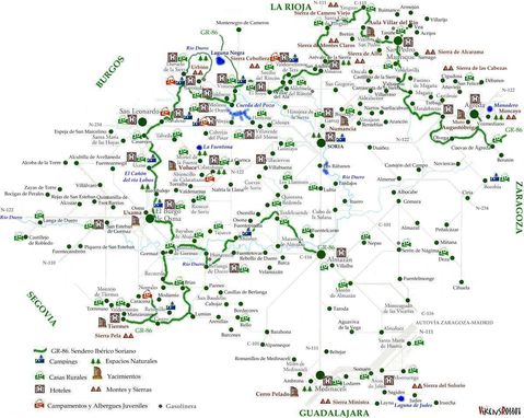 Tourist map of the Province of Soria