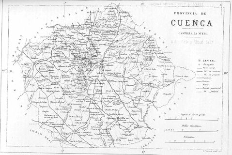 Map of the Province of Cuenca 1869