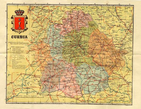 Map of the Province of Cuenca 1906