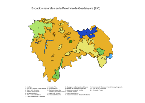 Lugares de Importancia Comunitaria (LIC) en la Provincia de Guadalajara 2008