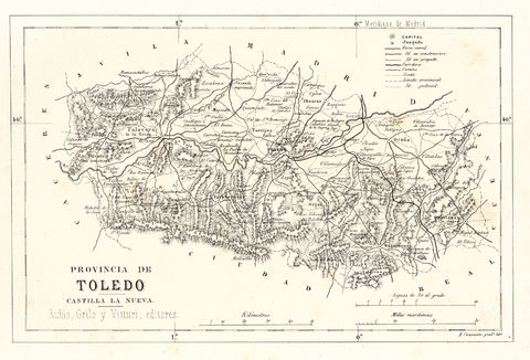 Map of the province of Toledo 1866