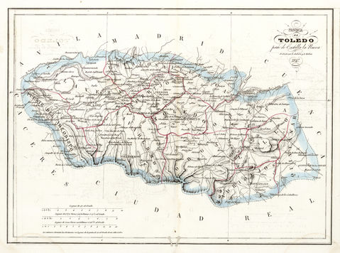 Mapa de la provincia de Toledo 1847