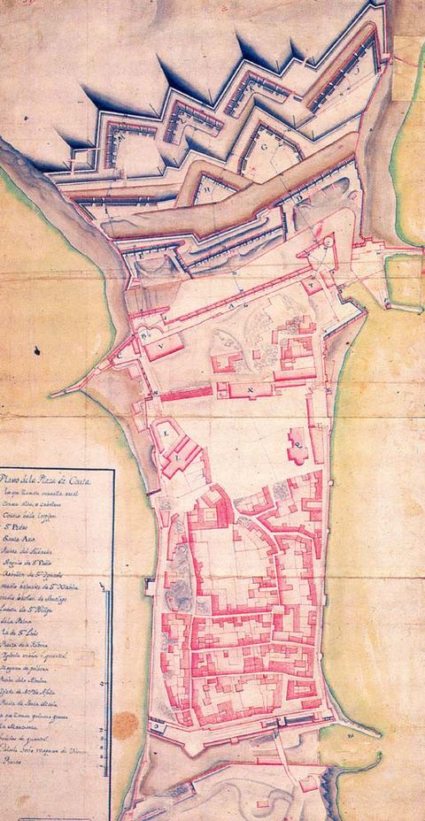 Map of the plaza of Ceuta 1720