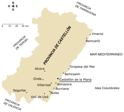 Cities of the province of Castellón 2005