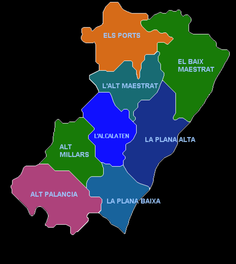 Comarcas de la provincia de Castellón