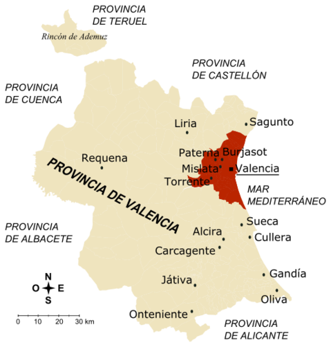 Cities of the province of Valencia 2005