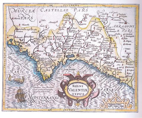 Map of the Kingdom of Valencia in 1607