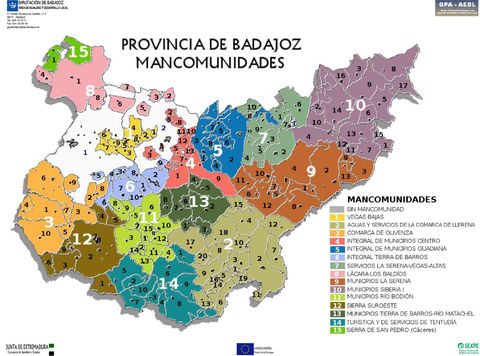 Mancomunidades of the Province of Badajoz 2010