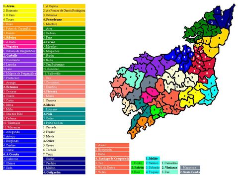 Mapa municipal de la provincia de La Coruña 2007