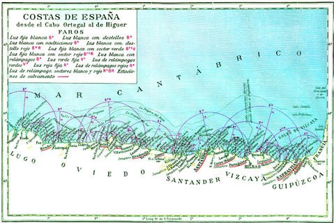 Costa de España desde el Cabo Ortegal al de Higuer