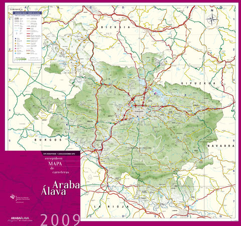 Mapa de carreteras de Álava 2009