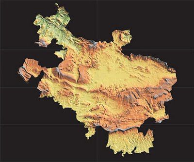 Physical map of Álava