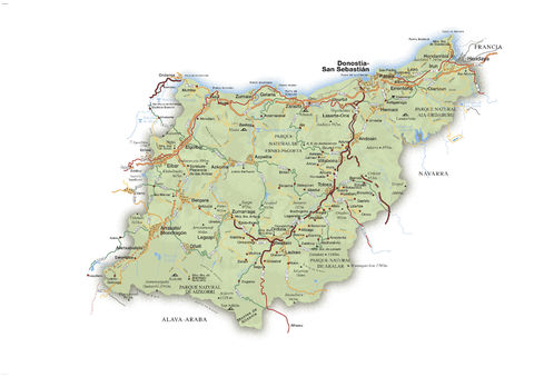 mapa carreteras de guipuzcoa Mapa de Guipúzcoa   Guipúzcoa | Gifex