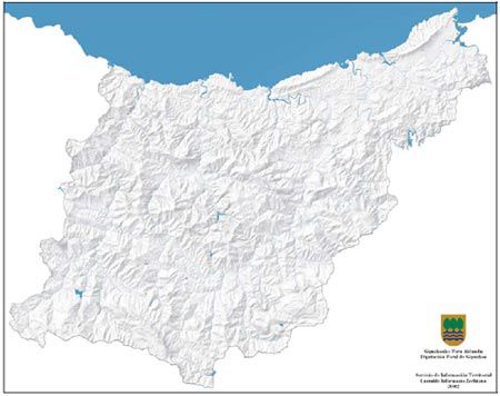 Mapa físico de Guipúzcoa