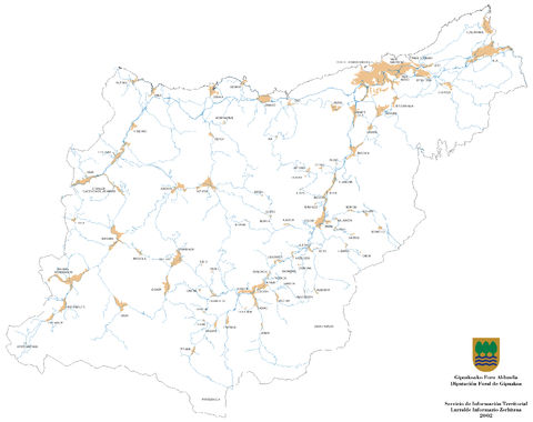 Urban areas of the Province of Gipuzkoa