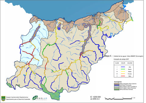 Hydrographic map of Gipuzkoa 2007