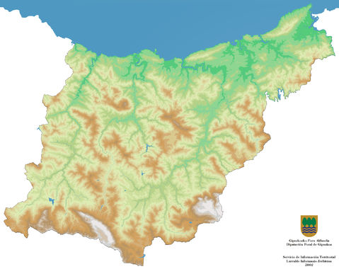 Physical map of Gipuzkoa 2002