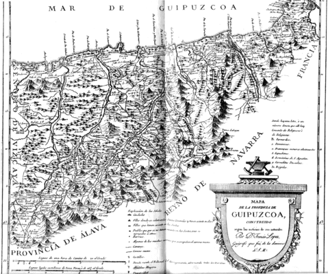 Mapa de la Provincia de Guipúzcoa 1770