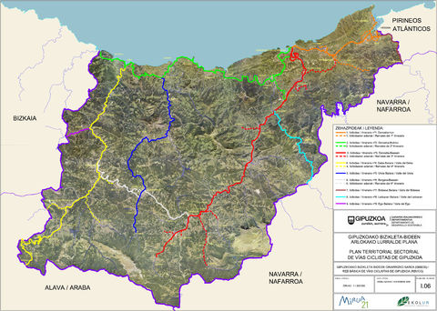 Red básica de vías ciclistas de Guipúzcoa