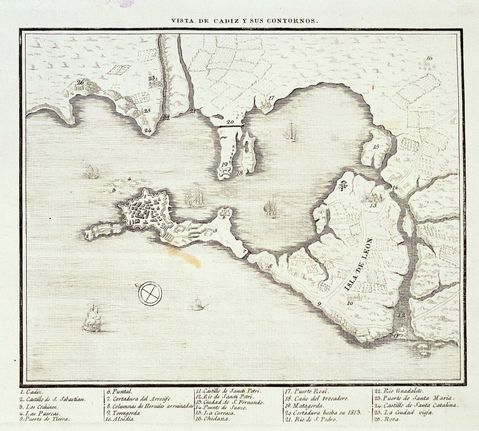 Map of Cadiz Bay 1813