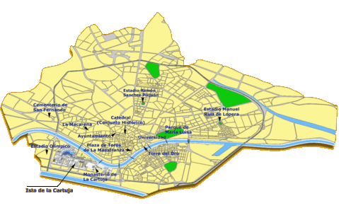 Mapa turístico de Sevilla