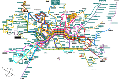 Bus lines in Granada 2000