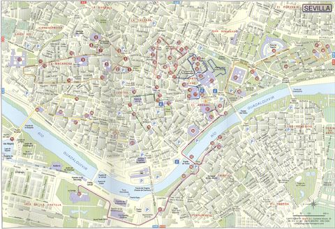 Seville streets map 2004