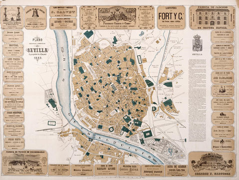 Industrial and commercial map of Seville 1883