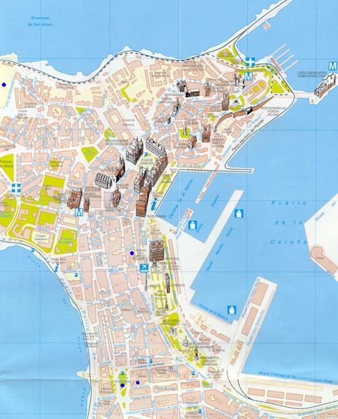 Mapa turístico de La Coruña