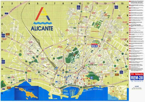 Mapa turístico de Alicante