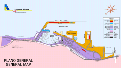 Alicante harboor map