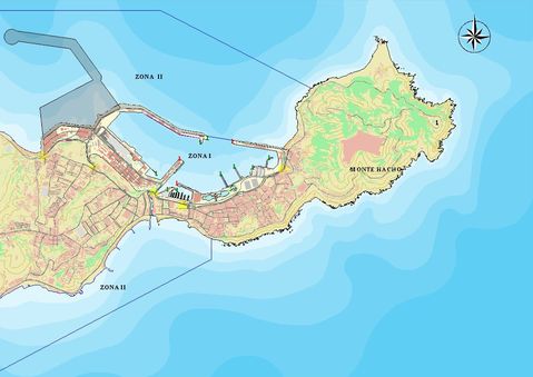 Mapa del puerto de Ceuta