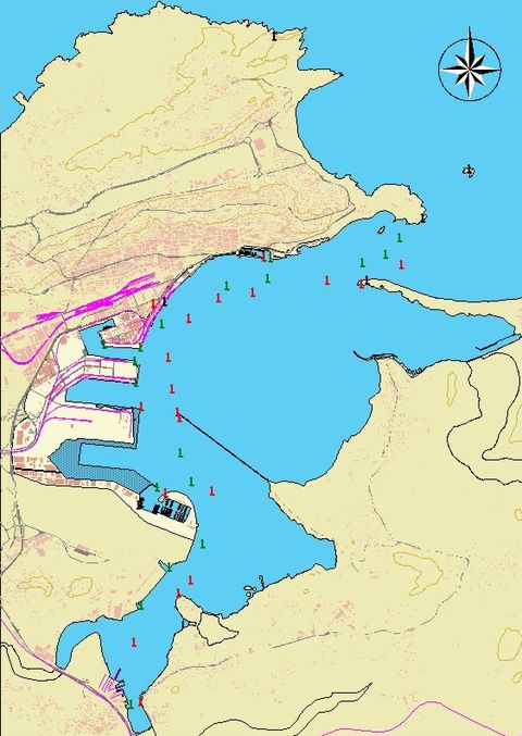 Mapa del puerto de Santander