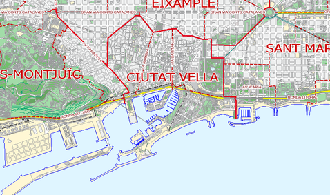 barcelona mapa ciutat Ciutat Vella | Gifex