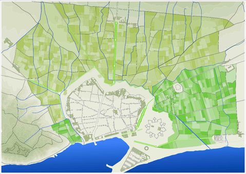 Parcelario agrícola en el Llano de Barcelona