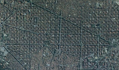 Satellite map of the Eixample 2004