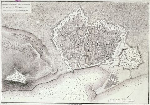 The walled city of Barcelona and the Citadel 1806