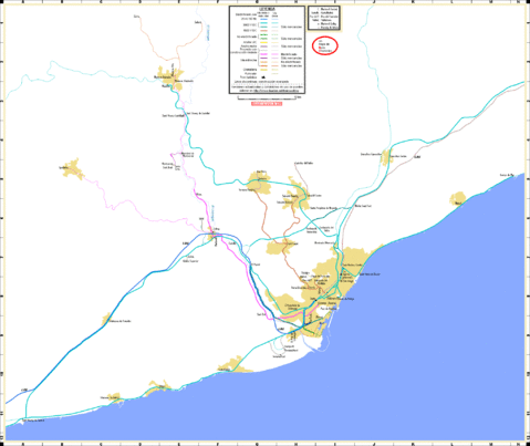 Barcelona area railways map 2009