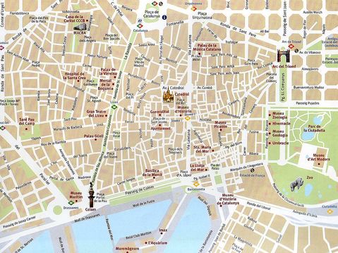 mapa de barcelona centro turistico Mapa turístico de Barcelona | Gifex