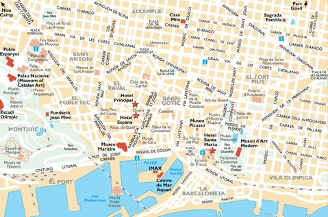 Barcelona tourist map