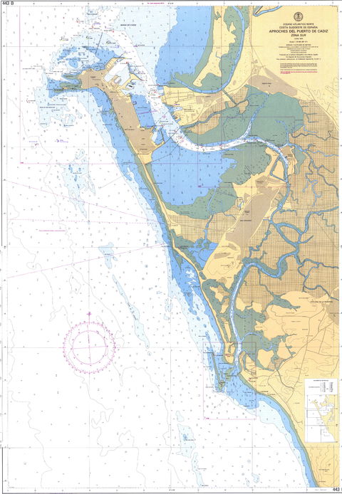 Approaches to the Port of Cádiz south zone 1973