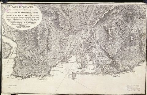 Plano topográfico de Cádiz 1809