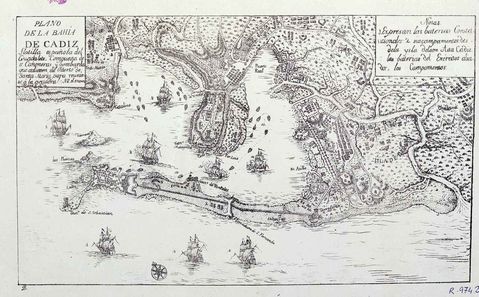 Map of the Bay of Cadiz 1823