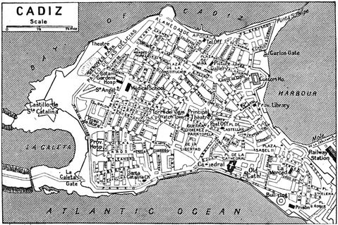 Map of Cádiz 1922