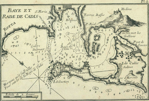 Map of Baye et rade de Cadis 1764