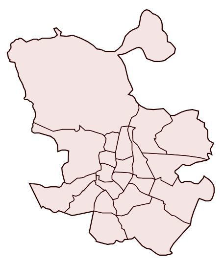 Blank political map of Madrid 2007