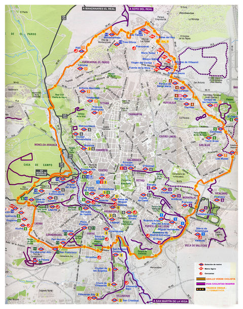 Green cycling ring of Madrid