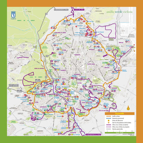 Green cycling ring of Madrid