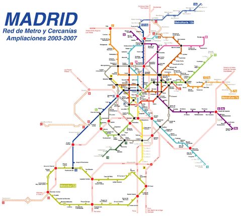 Metro network and Cercanías extensions 2003-2007