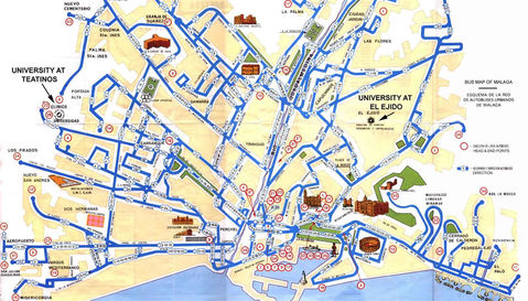 Tourist map of Málaga